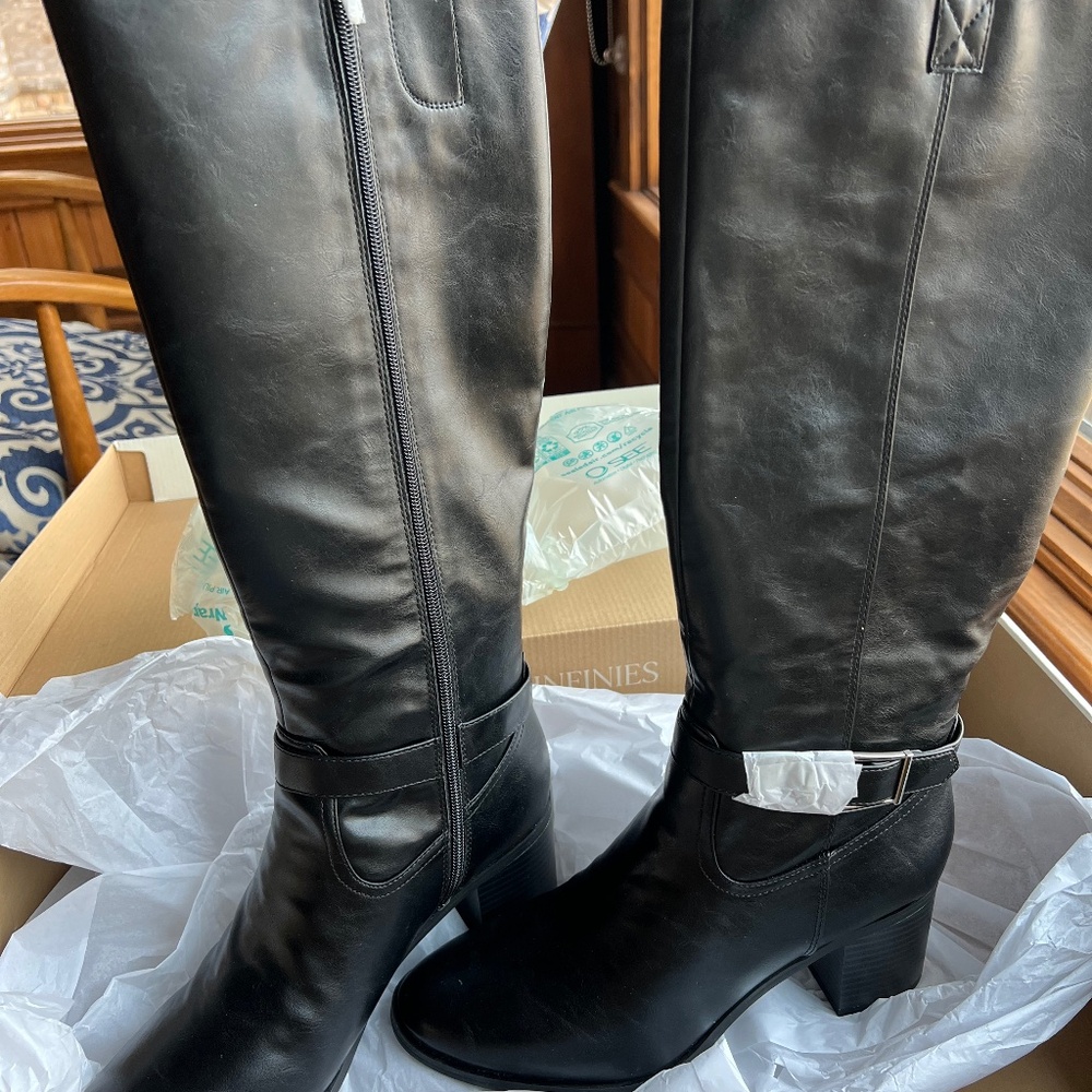 Lifestride knee-high boots, black size 10 black heel